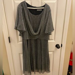 Women’s evening dress size 18 silver shimmer overlay